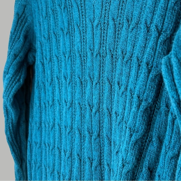 90s Grandmacore Blue Rib Knit Sweater Pullover Women's XL Y2K Preppy, Academia - Picture 5 of 12